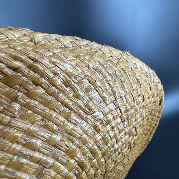 Shady Brady Straw Hat Medium Western USA Brown Band Turquoise/Stone Details - Picture 15 of 15